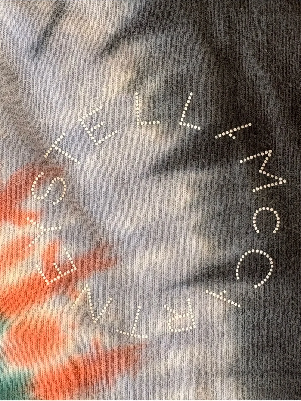 Stella McCartney Kids Tie-Dye Tee with Orange & Teal Accents